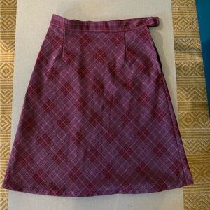 Vintage Plaid A-Line Skirt
